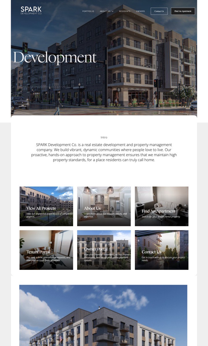 Spark Development Co. homepage